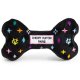 Black Monogram Chewy Vuiton Bone Squeaker Dog Toy Small / Mini