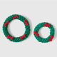 Green Ring with Red Bones Dog Rope Toy (Small - 4")