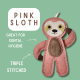 Tuff Toys Pet-friendly eco-sourced Sloth Dog Toy made of all Combo