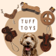 TUFF TOYS Leather Dog Toys made of Durable water buffalo lea Rope Ring