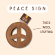 TUFF TOYS Leather Dog Toys made of Durable water buffalo lea Peace Sign