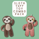 Tuff Toys Pet-friendly eco-sourced Sloth Dog Toy made of all Combo