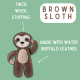 Tuff Toys Pet-friendly eco-sourced Sloth Dog Toy made of all Combo