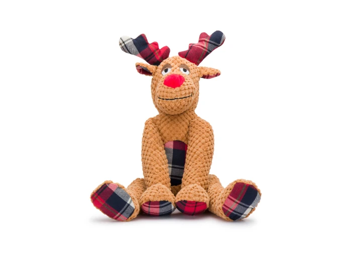 Christmas Floppy Reindeer Plush Dog Toy Small