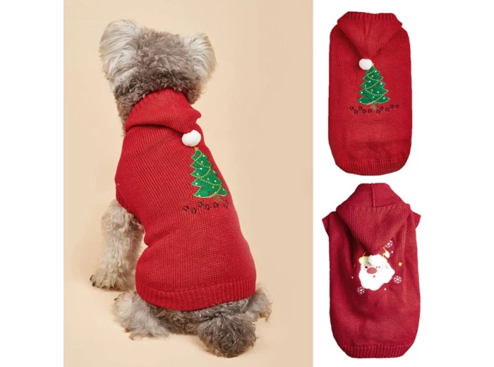 Christmoo - Christmas Themed Pet Sweater Santa XS