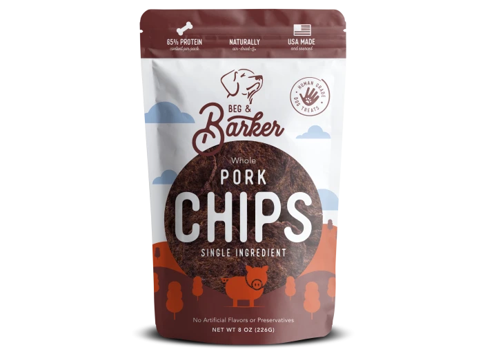 Single Ingredient Pork Chips for Dogs 8oz
