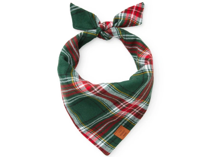 Holly Jolly Flannel Holiday Dog Bandana Medium