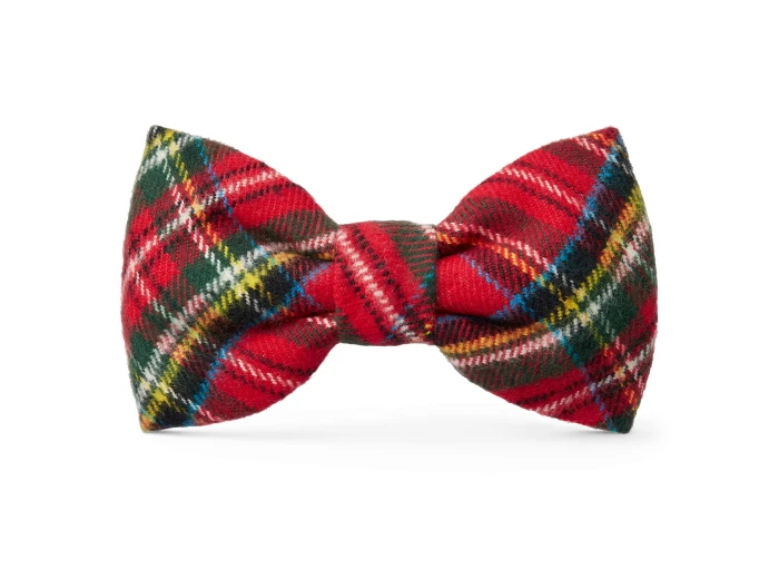 Tartan Plaid Flannel Holiday Dog Bow Tie Large
