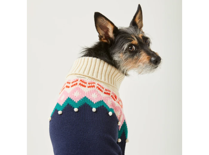 Fair Isle Bobble Holiday Dog Sweater XL