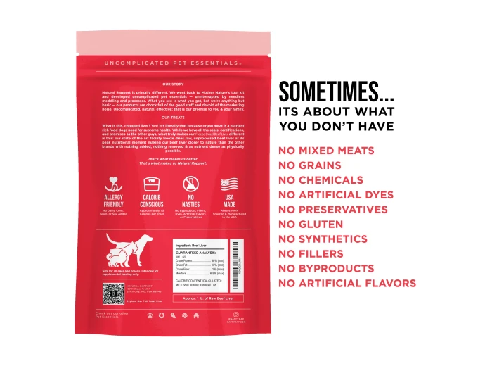 The Only Freeze Dried Beef Liver Dogs Need Sample Bag - Approx. 1 oz
