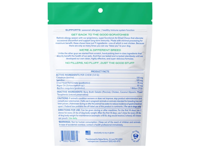 Allergy & Immune Chews, an Allergy & Itch Relief Supplement 30ct