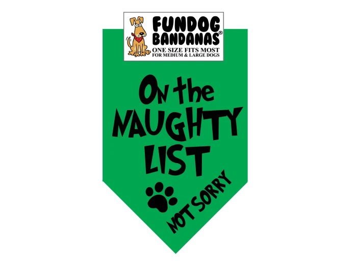 5 Pack - On the Naughty List- Not Sorry Bandana