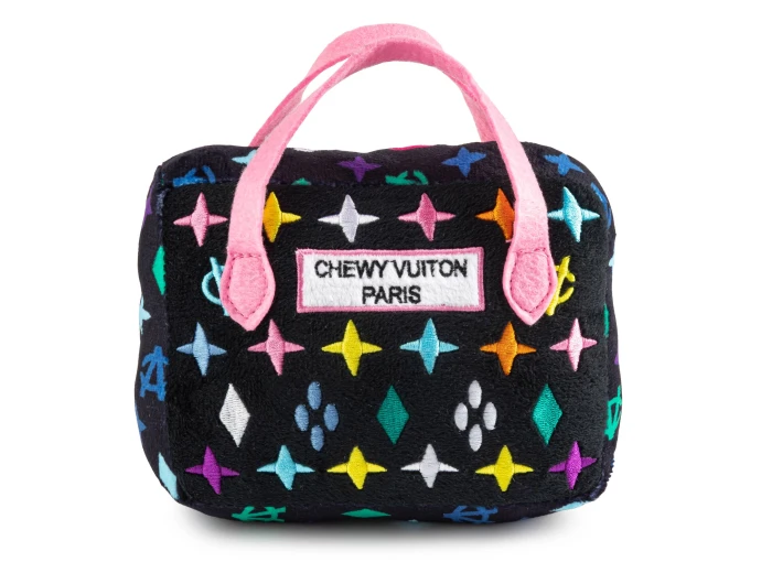 Black Monogram Chewy Vuiton Handbag Squeaker Dog Toy Large