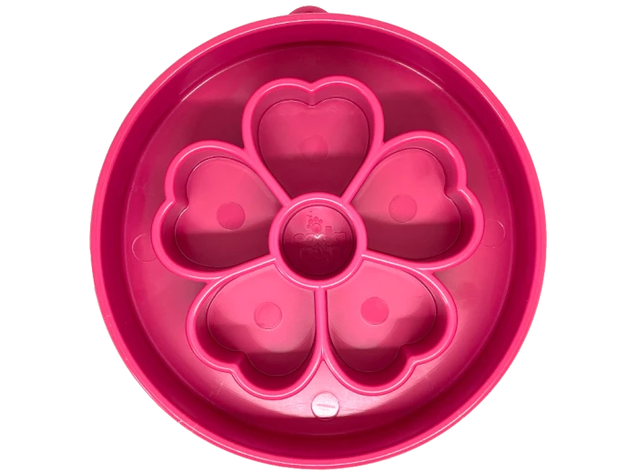 Flower Design eBowl Enrichment Slow Feeder Bowl for Dogs Pink