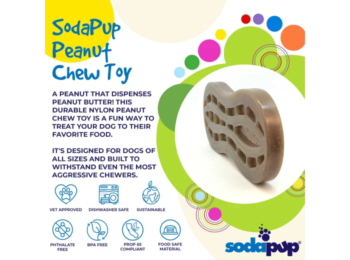 SP Nylon Peanut Chew Toy - Medium/Large - Brown