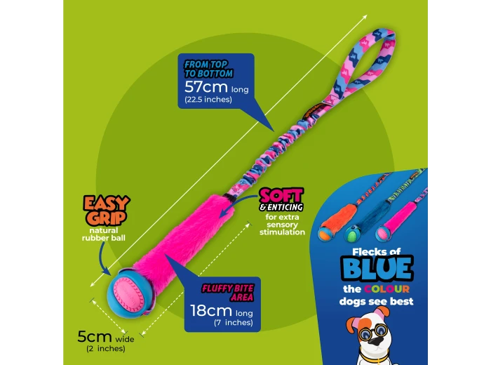 Fauxtastic PowerBall Bungee | Strong Dog Toys | Tug-E-Nuff Pink Pattern