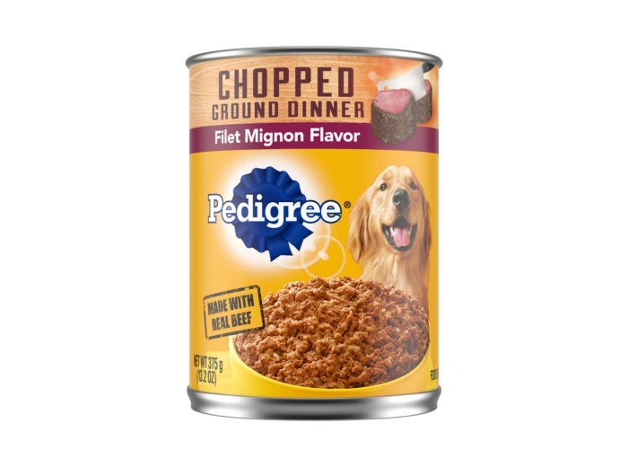 Pedigree Chopped Ground Dinner Adult Wet Dog Food Filet Mignon 13.2oz. (Case of 12)