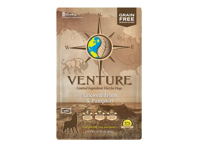 Earthborn Holistic Venture LID Dry Dog Food Smoked Bison & Pumpkin 1ea/25 lb
