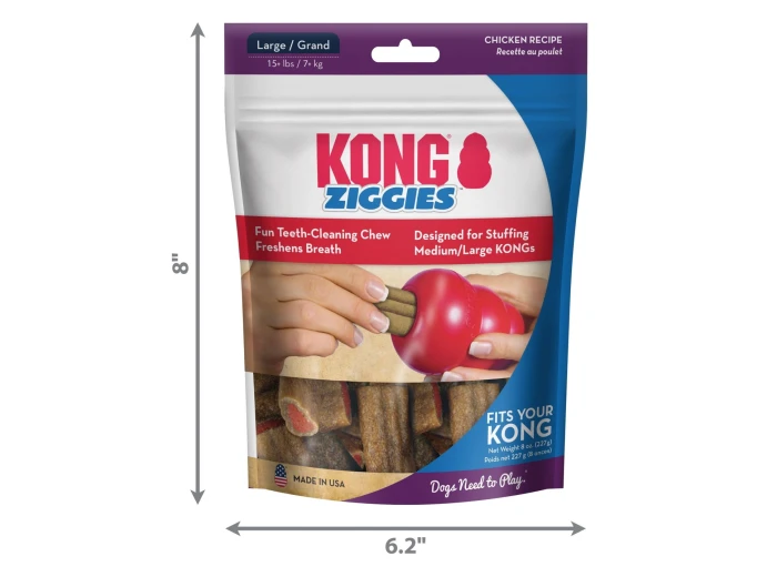 KONG Stuff'N Ziggies Dog Treat 1ea/8 oz, LG