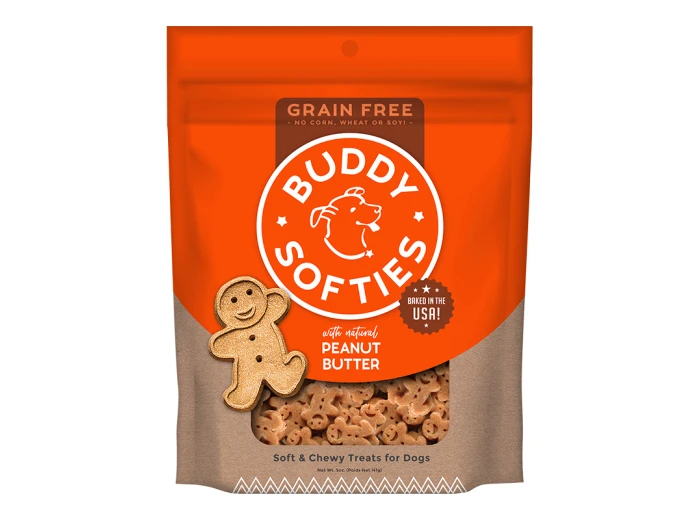 Cloud Star Grain-Free Soft and Chewy Buddy Biscuits With Homestyle Peanut Butter Dog Treats; 5oz. Bag