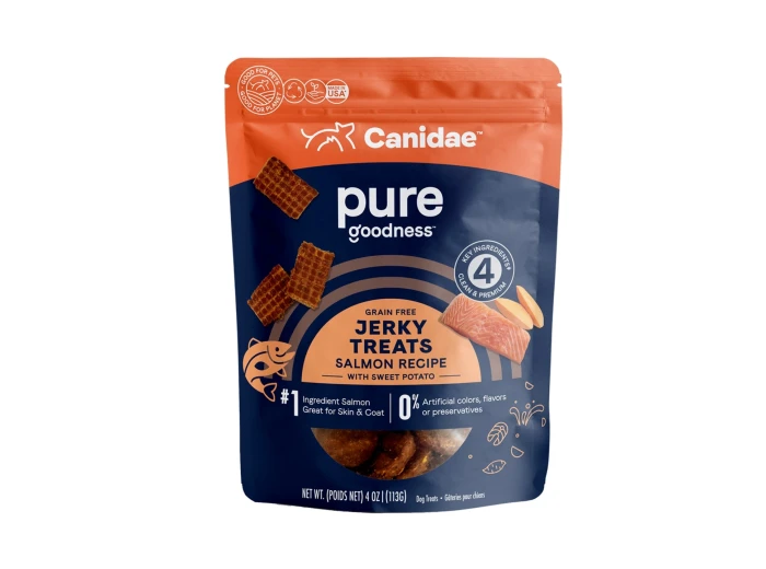 Pure Goodness Jerky Treats Salmon/Sweet Potato 4oz.