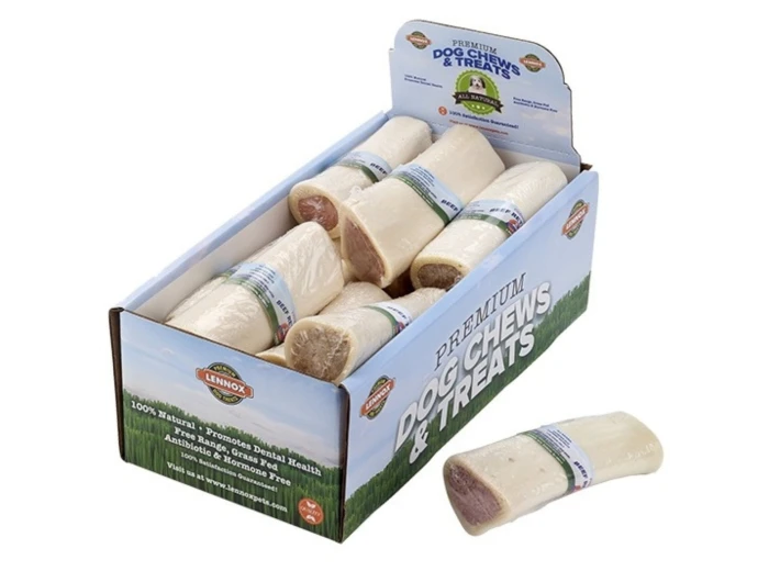 Lennox White Beef Bone Large 6-7" Peanut Butter Display Box (Case of 12)