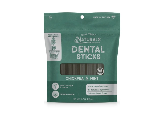 Dog Treat Naturals Dog Dentals Sticks Chickpea & Mint 10Oz 20 Count