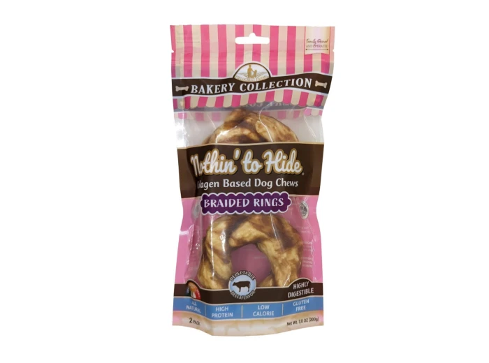 Fieldcrest Farms Nothin' To Hide Bakery Collection Dog Treat Braided Ring, Beef, 1ea/3.5 in, 2 pk