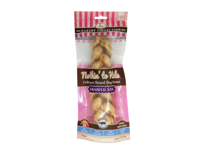 Fieldcrest Farms Nothin' To Hide Bakery Collection Dog Treat Braided Stix, Beef, 1ea/9 in
