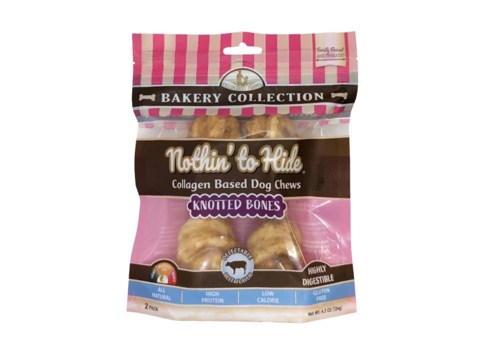 Fieldcrest Farms Nothin' To Hide Bakery Collection Dog Treat Knotted Bone, Beef, 1ea/6 in, 2 pk