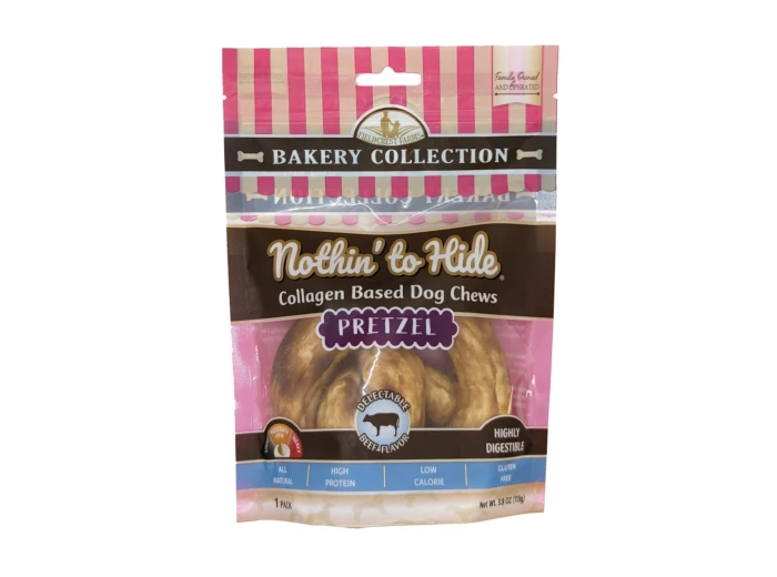 Fieldcrest Farms Nothin' To Hide Bakery Collection Dog Treat Pretzel, Beef, 1ea/4 in