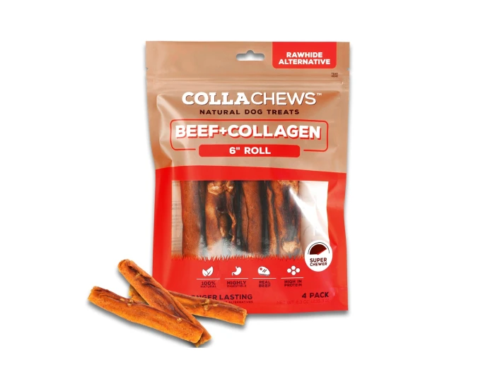 Collachews Collagen Roll Beef 6in. 4Pk