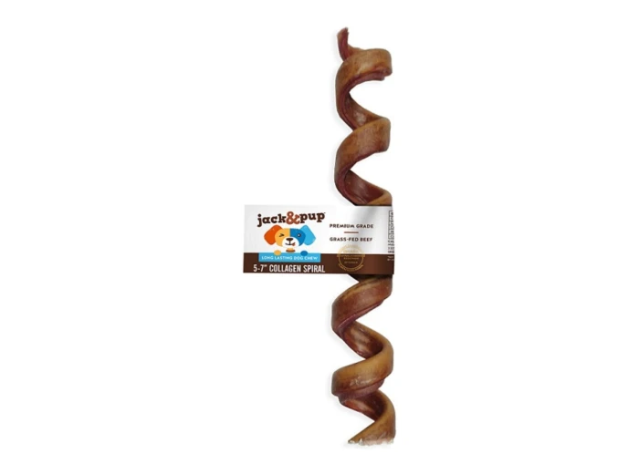 Jack & Pup Dog 5-7" Collagen Spiral 20 Count Display Box