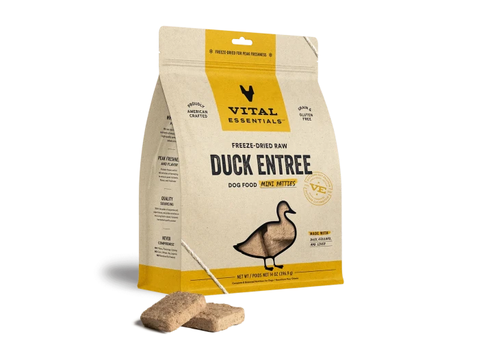 Vital Essentials Dog Freeze-Dried Mini Patties Duck 14oz.