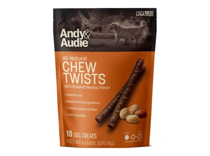 Andy & Audie Alternative Twist Chews For Dogs Nut Small-10 Count 6.02oz.