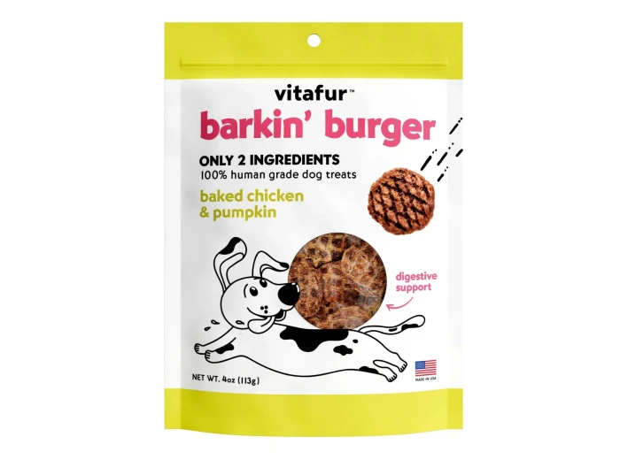 Vitafur Barkin Burger Dog 4oz. Baked Chicken Pumpkin