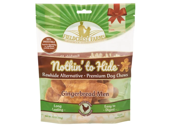 Fieldcrest Farms Nothin To Hide Gingerbread Man Chicken Dog Treats Chicken 1ea/4 pk