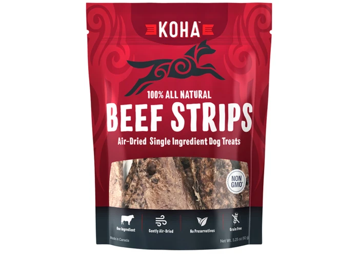 Koha Dog Grain Free Air Dried Beef Strips 3.25oz.