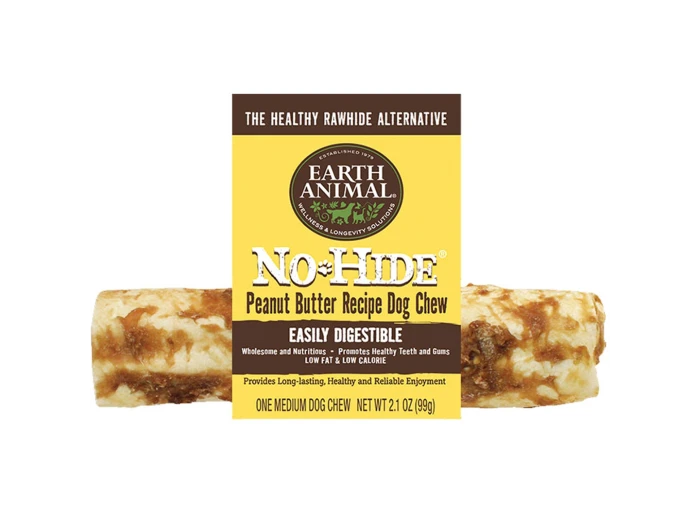 Earth Animal Dog No-Hide Peanut Butter 7 Inches 24 Count