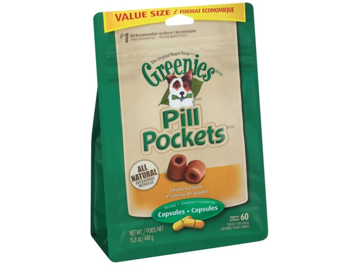 Greenies Pill Pockets for Capsules Chicken 1ea/60 ct, 15.8 oz