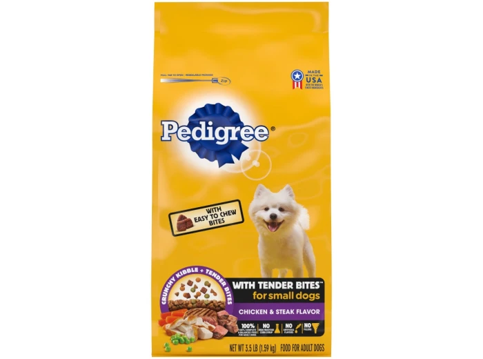 Pedigree Complete Nutrition Tender Bites Small Breed Adult Dry Dog Food Chicken & Steak 1ea/3.5 lb