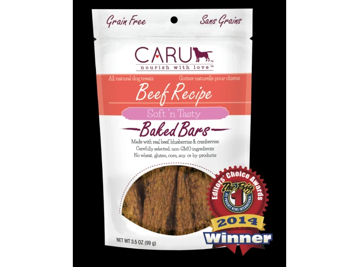 Caru Dog Natural Beef Recipe Bars4oz.