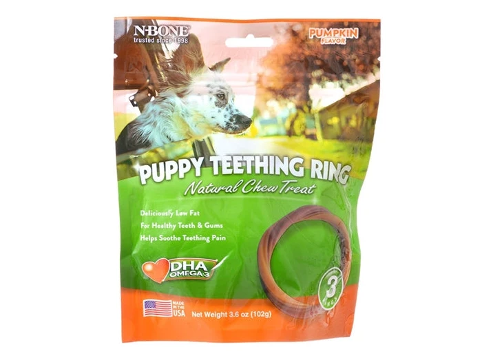 N-Bone Puppy Teething Rings Pumpkin 1ea/3.6 oz, 3 pk