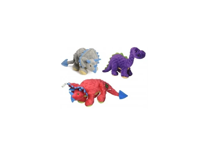 GoDog Dinos Chew Guard Squeaky Plush Dog Toy Large Red