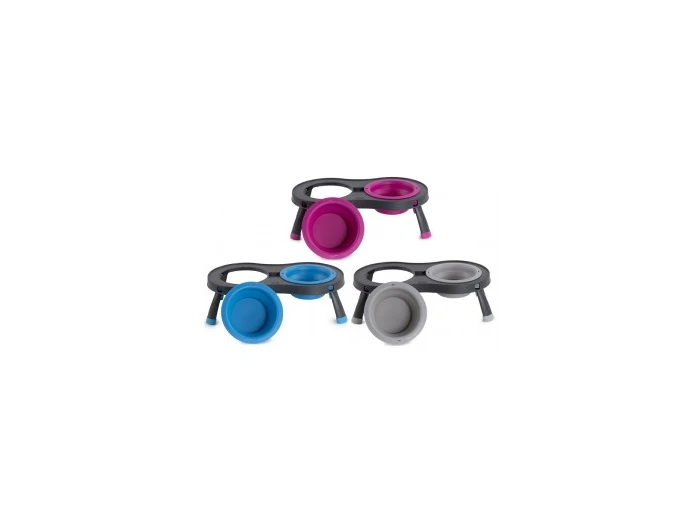 Dexas Elevated Double Feeder 1 Cup Pink
