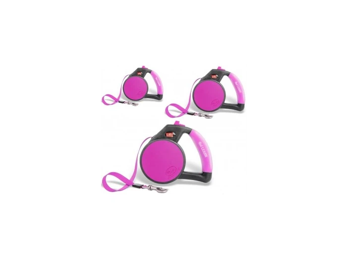 Wigzi Gel Leash - Retractable Pink Medium