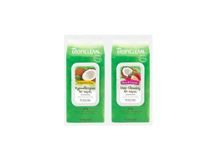 Tropiclean Deodorizing Wipes 100 Count Hypo-Allergenic