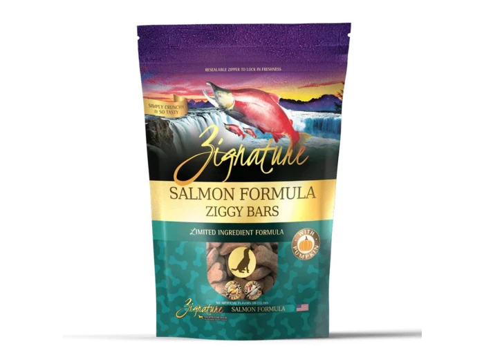 Zignature Dog Ziggy Bar Treat Salmon 12oz.