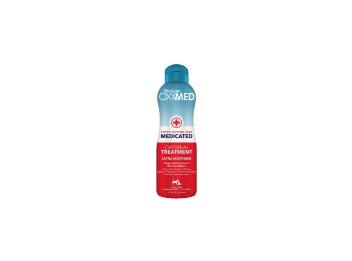 TropiClean OxyMed Medicated Rinse - Anti Itch Oatmeal Treatment 20 oz