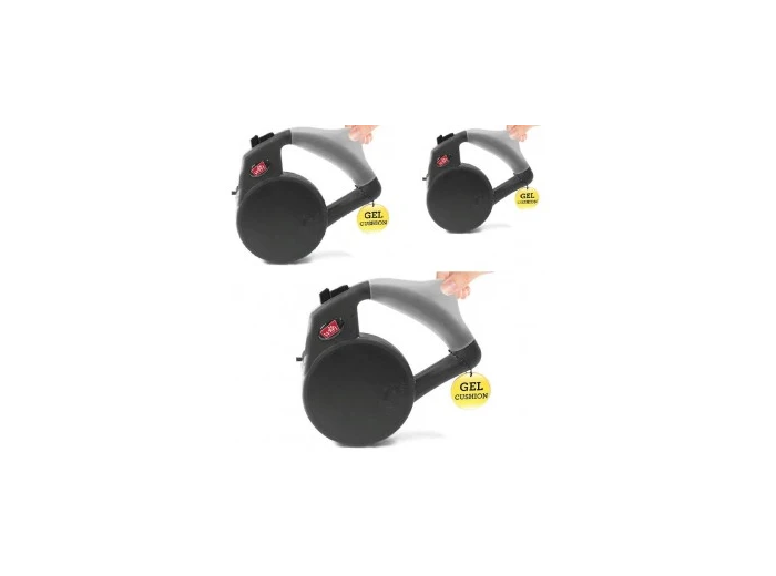 Wigzi Gel Leash - Retractable Black Small